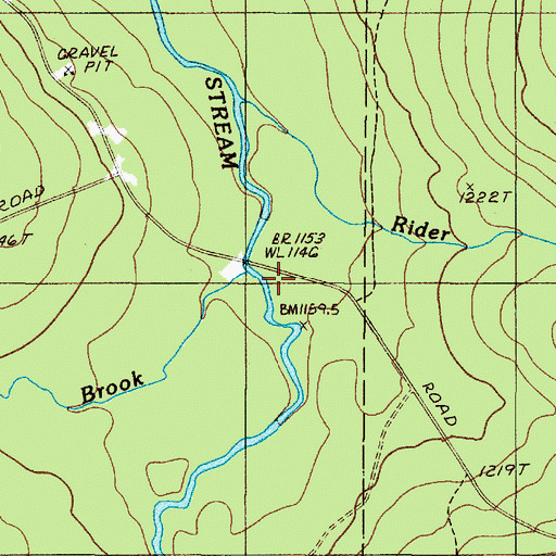 Topographic Map of Mills Brook, ME