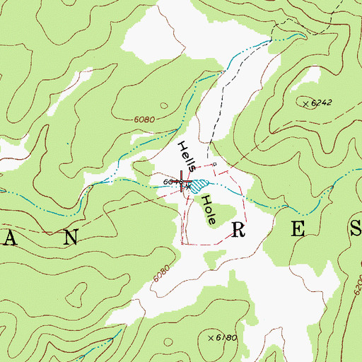 Topographic Map of Hells Hole, AZ
