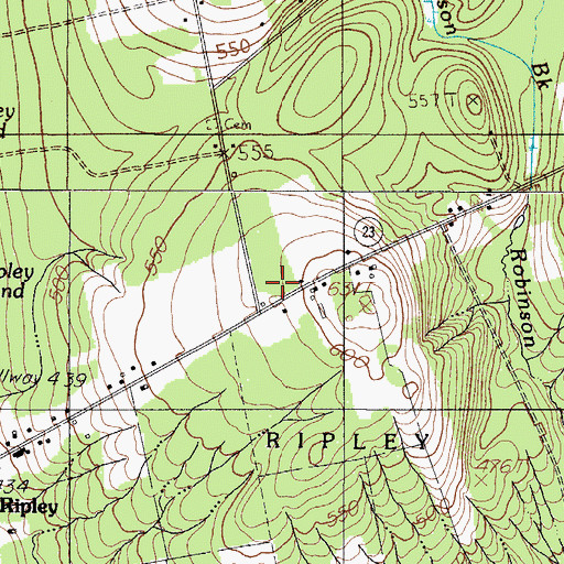 Topographic Map of Mills School, ME