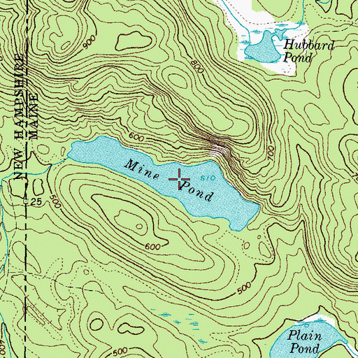 Topographic Map of Mine Pond, ME