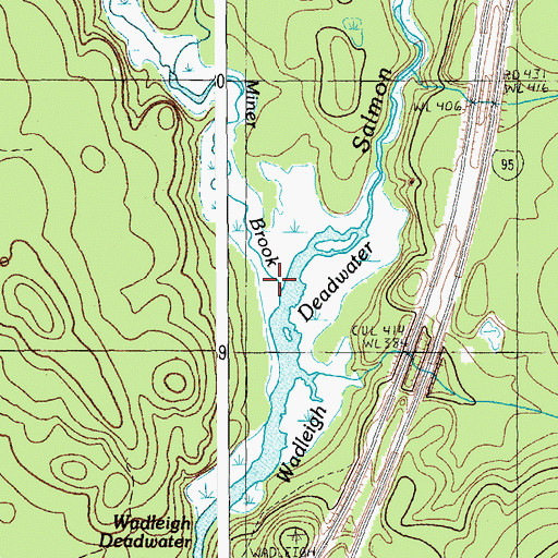 Topographic Map of Miner Brook, ME