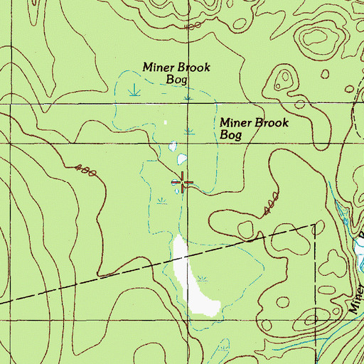 Topographic Map of Miner Brook Bog, ME