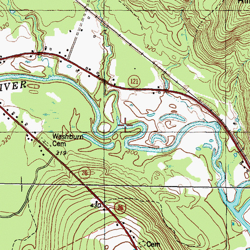 Topographic Map of Minister Brook, ME