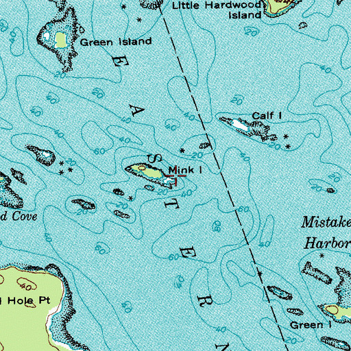Topographic Map of Mink Island, ME