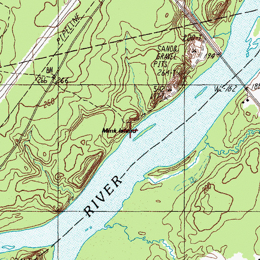 Topographic Map of Mink Island, ME