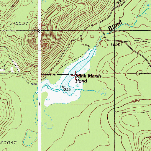 Topographic Map of Mink Marsh Pond, ME