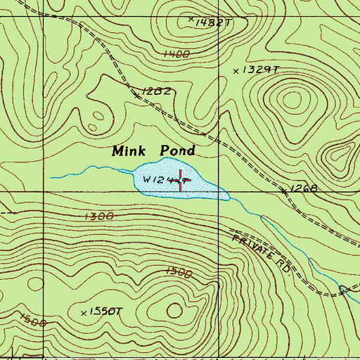 Topographic Map of Mink Pond, ME