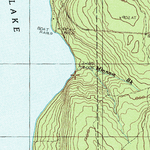 Topographic Map of Minnow Brook, ME