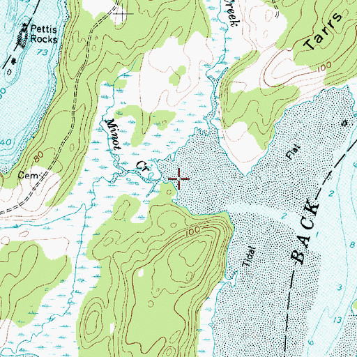 Topographic Map of Minot Creek, ME