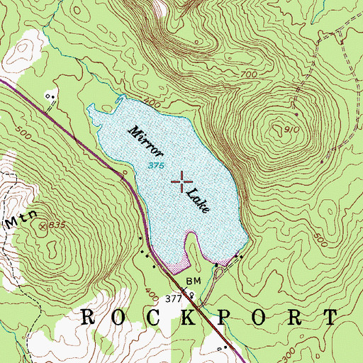 Topographic Map of Mirror Lake, ME