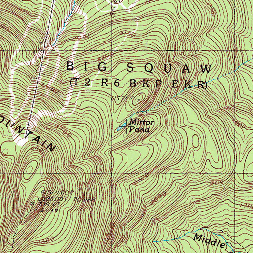 Topographic Map of Mirror Pond, ME