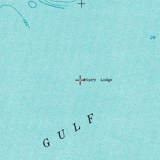Topographic Map of Misery Ledge, ME