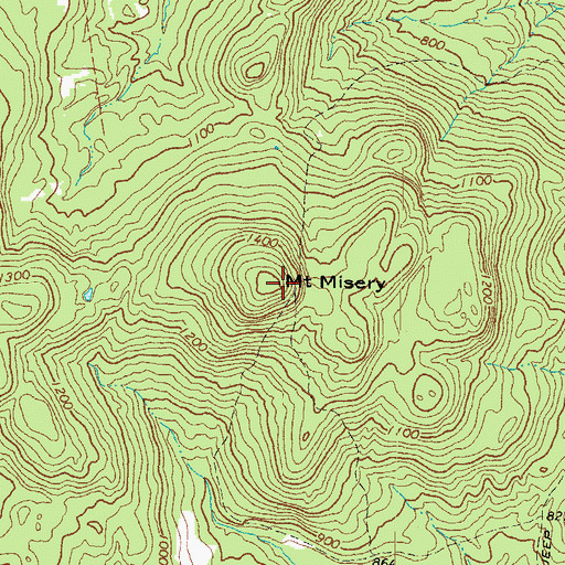 Topographic Map of Mount Misery, ME
