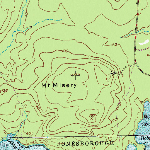 Topographic Map of Mount Misery, ME