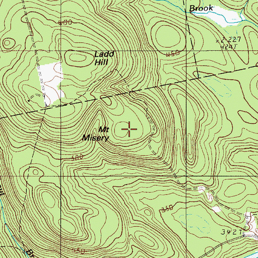 Topographic Map of Mount Misery, ME