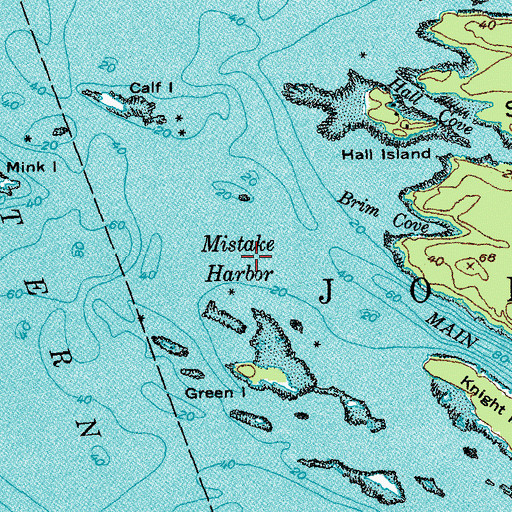 Topographic Map of Mistake Harbor, ME