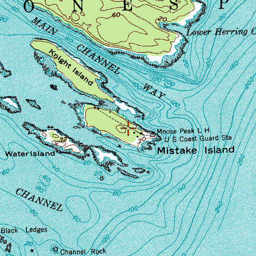 Topographic Map of Mistake Island, ME