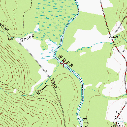 Topographic Map of Mitchell Brook, ME