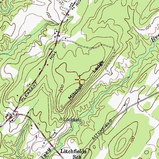 Topographic Map of Mitchell Ledge, ME