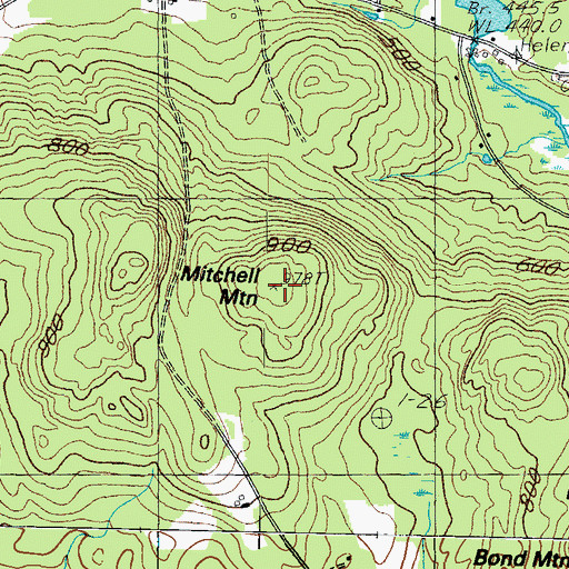Topographic Map of Mitchell Mountain, ME