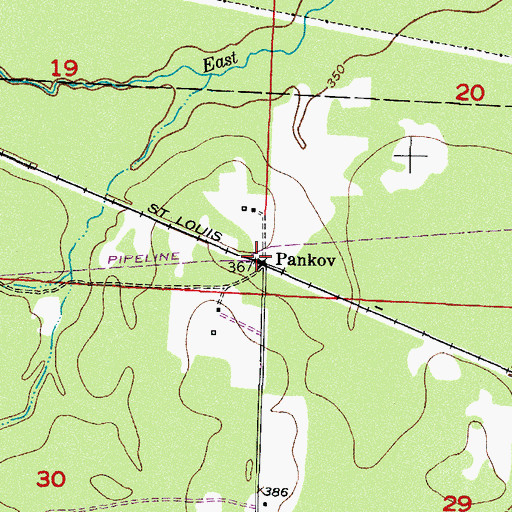 Topographic Map of Pankov, AR