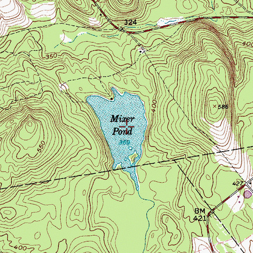 Topographic Map of Mixer Pond, ME