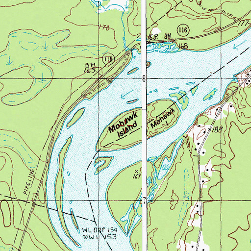 Topographic Map of Mohawk Island, ME