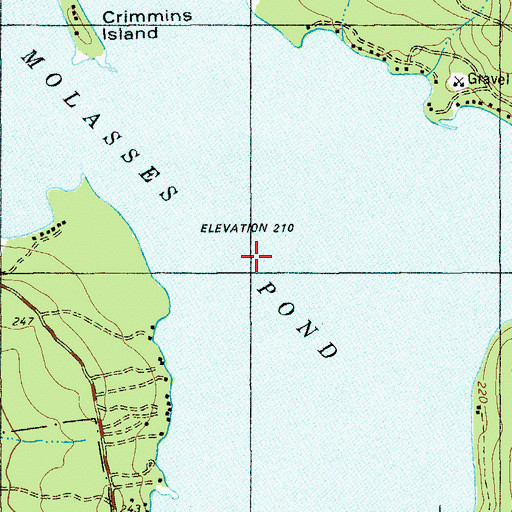 Topographic Map of Molasses Pond, ME
