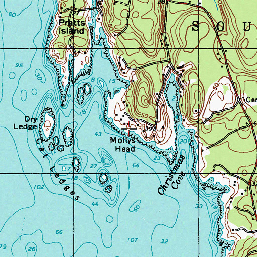 Topographic Map of Mollys Head, ME