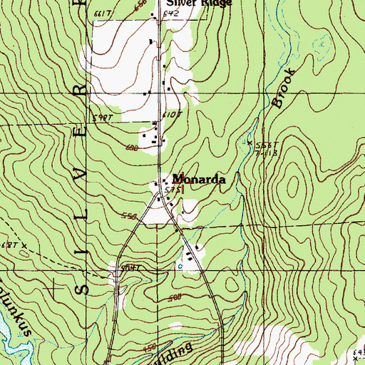 Topographic Map of Monarda, ME