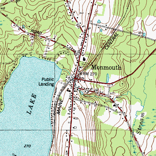 Topographic Map of Monmouth, ME