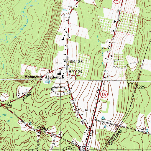 Topographic Map of Monmouth Academy, ME