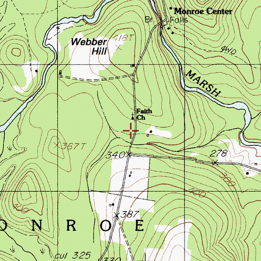 Topographic Map of Faith Church, ME