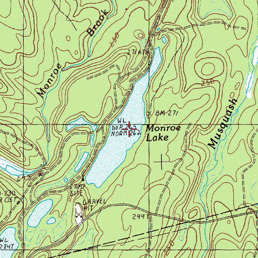 Topographic Map of Monroe Lake, ME