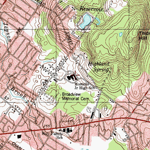 Topographic Map of Montello Elementary School, ME