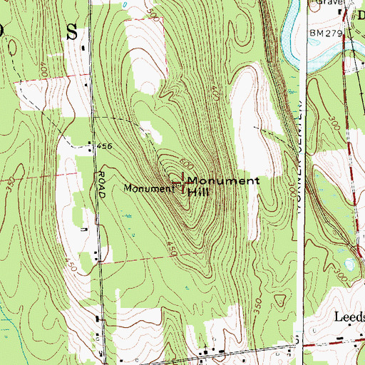 Topographic Map of Monument Hill, ME
