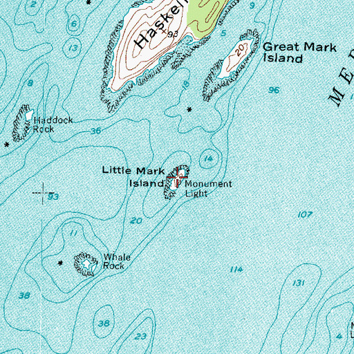 Topographic Map of Monument Light, ME