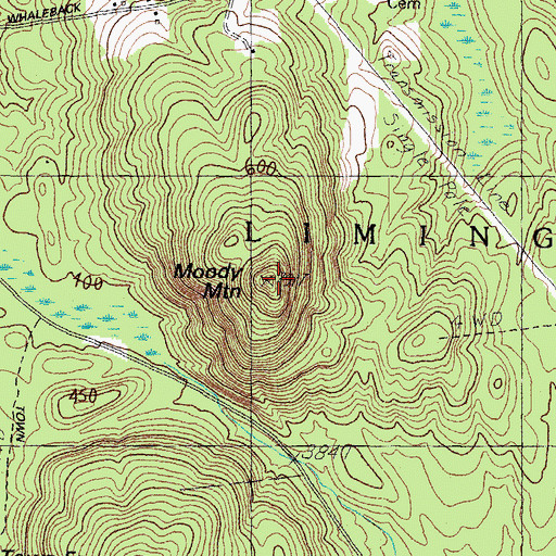 Topographic Map of Moody Mountain, ME