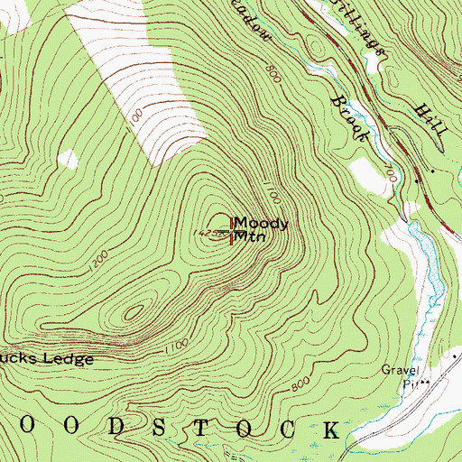 Topographic Map of Moody Mountain, ME
