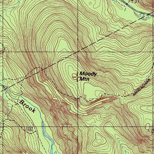 Topographic Map of Moody Mountain, ME