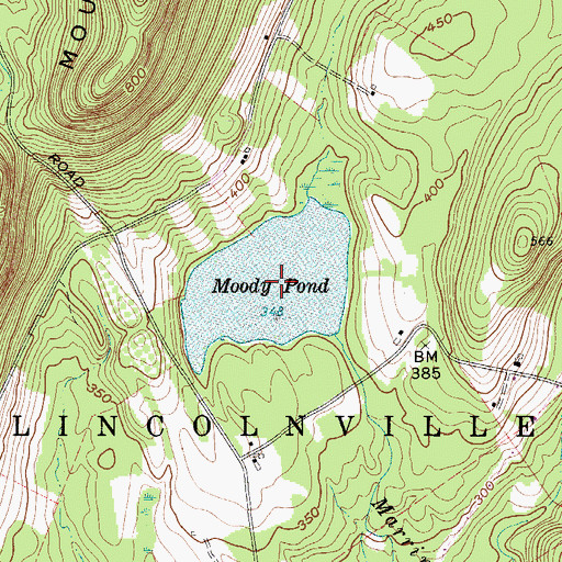 Topographic Map of Moody Pond, ME