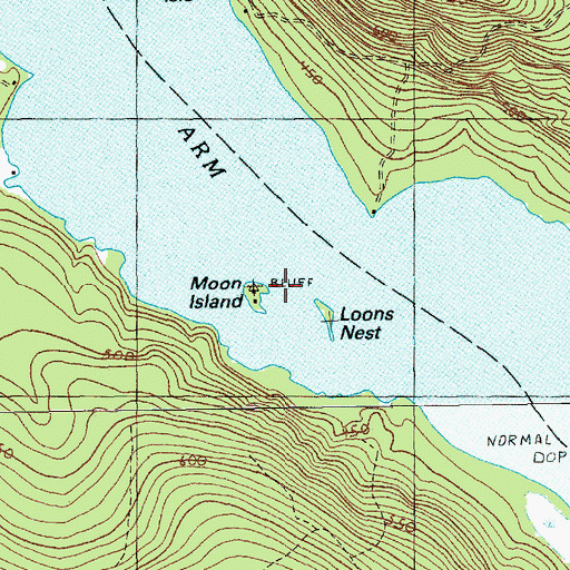 Topographic Map of Moon Island, ME