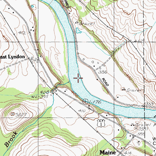 Topographic Map of Moore Brook, ME