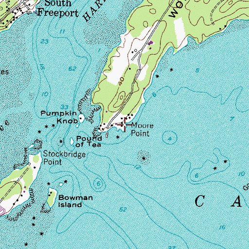 Topographic Map of Moore Point, ME