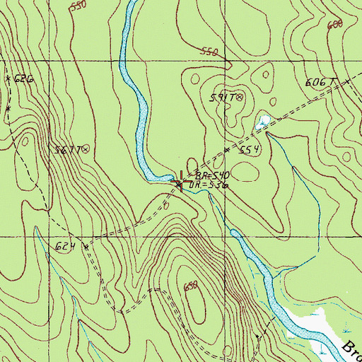 Topographic Map of Moores Dam (historical), ME