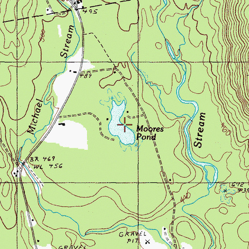 Topographic Map of Moores Pond, ME
