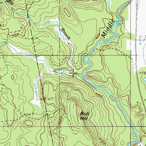Topographic Map of Mooresville Brook, ME