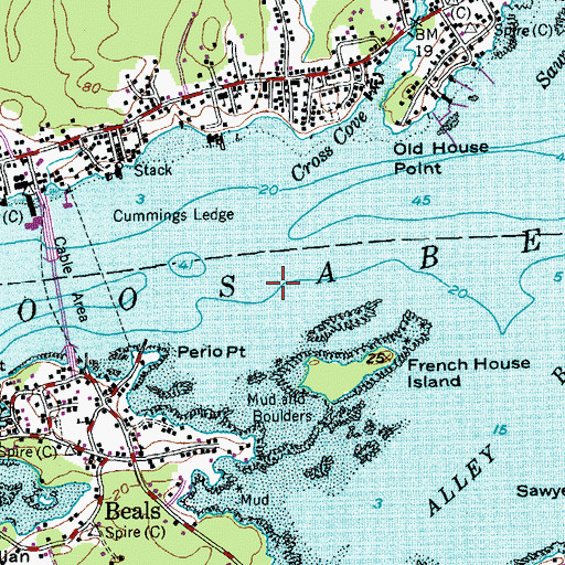 Topographic Map of Moosabec Reach, ME