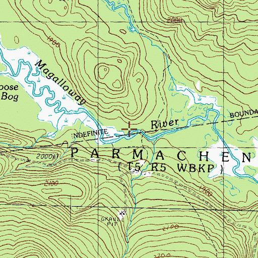 Topographic Map of Moose Bog, ME