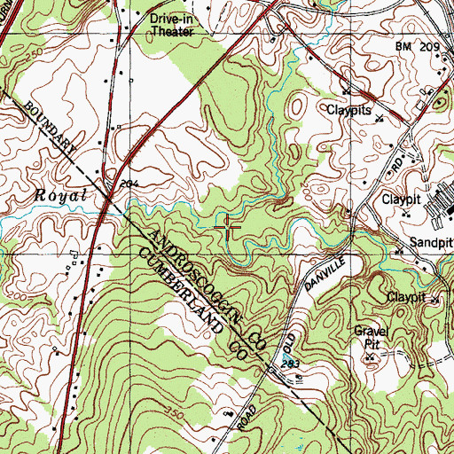 Topographic Map of Moose Brook, ME